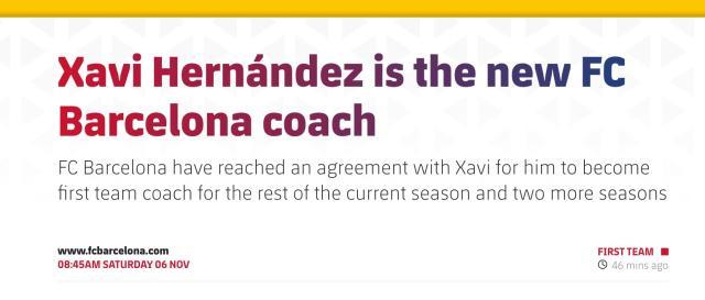 葡京娱乐场-【官方】哈维担任巴萨主帅！签约2年半，周一亮相